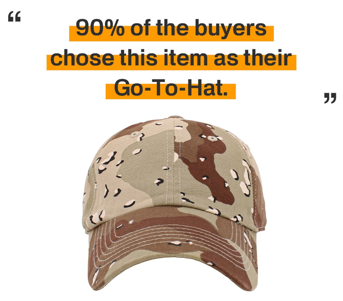 Desert Camouflage Low Profile Baseball Caps Front View